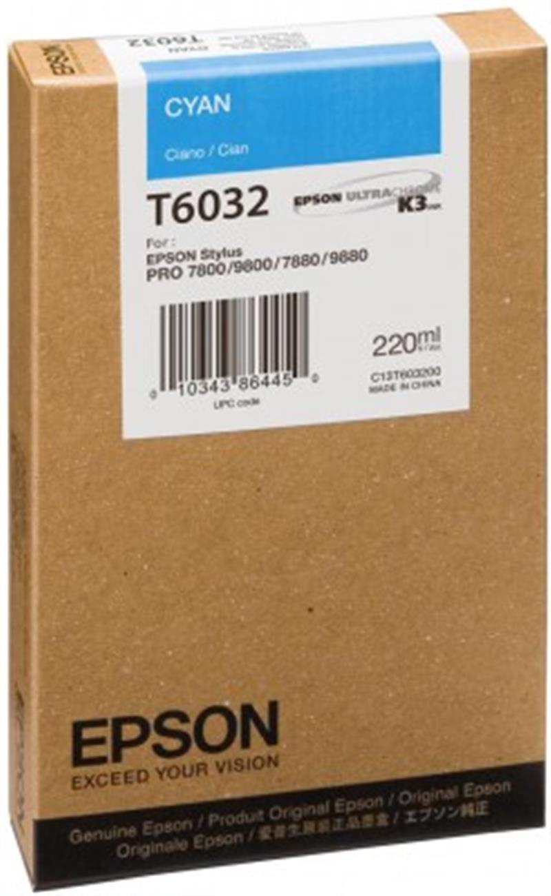 Epson inktpatroon Cyan T603200 220 ml