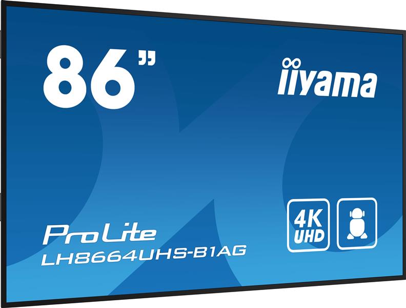 iiyama PROLITE Digitaal A-kaart 2,18 m (86"") LED Wifi 500 cd/m² 4K Ultra HD Zwart Type processor Android 11 24/7
