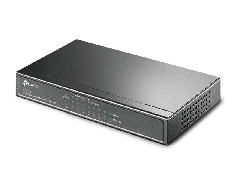 TP-LINK TL-SG1008P netwerk-switch Gigabit Ethernet (10/100/1000) Grijs Power over Ethernet (PoE)