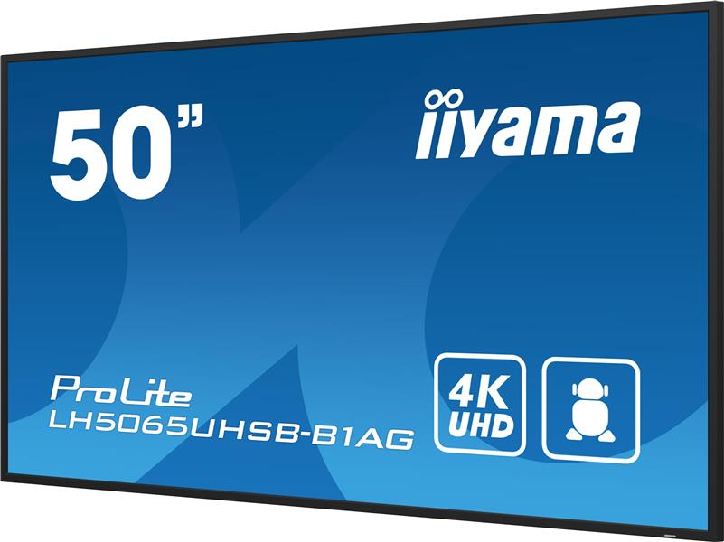 iiyama LH5065UHSB-B1AG beeldkrant Digitale signage flatscreen 125,7 cm (49.5"") LCD Wifi 800 cd/m² 4K Ultra HD Zwart Type processor Android 11 24/7