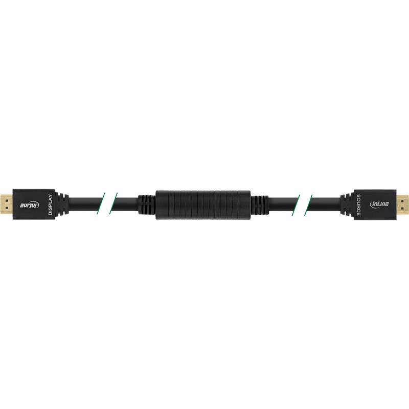 InLine Active High Speed HDMI Cable with Ethernet male gold plated black 30m