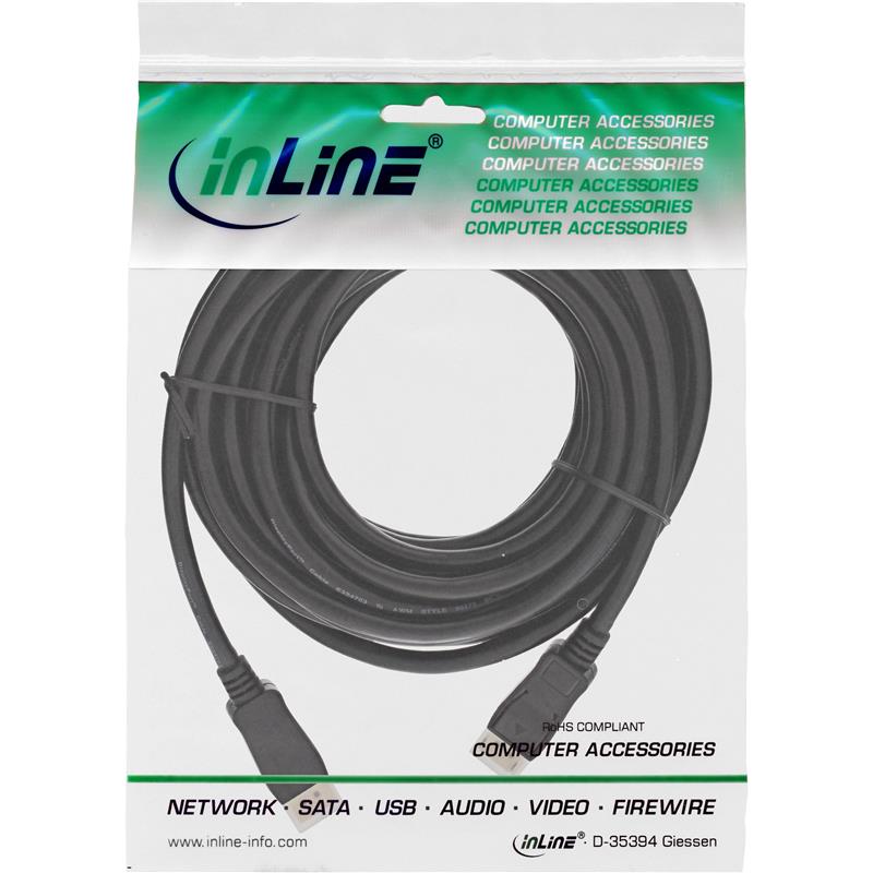 InLine DisplayPort kabel zwart vergulde contacten 10m