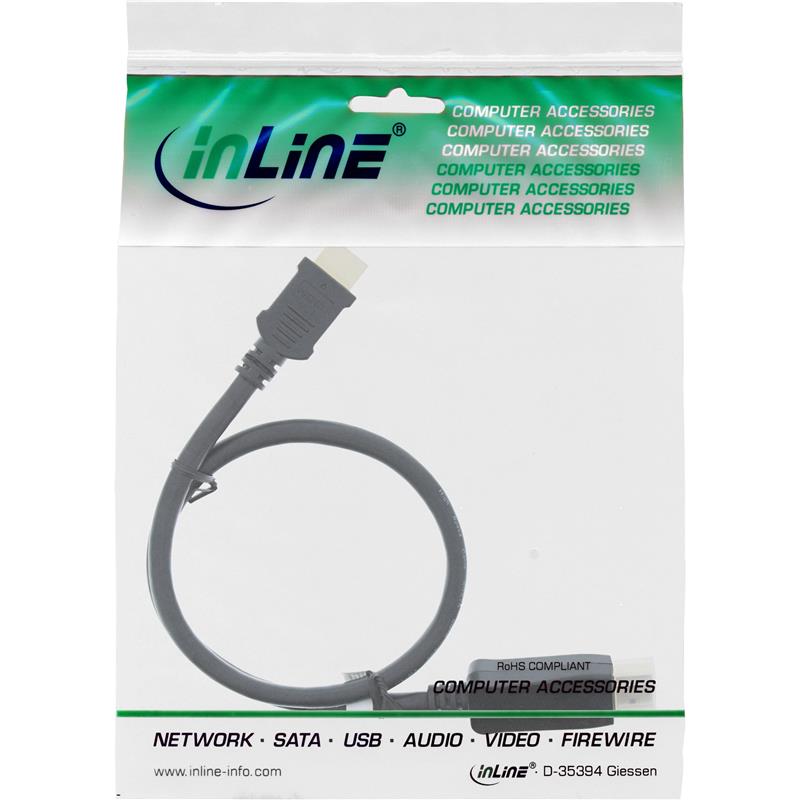 InLine DisplayPort zu HDMI Konverter Kabel zwart 0 5m