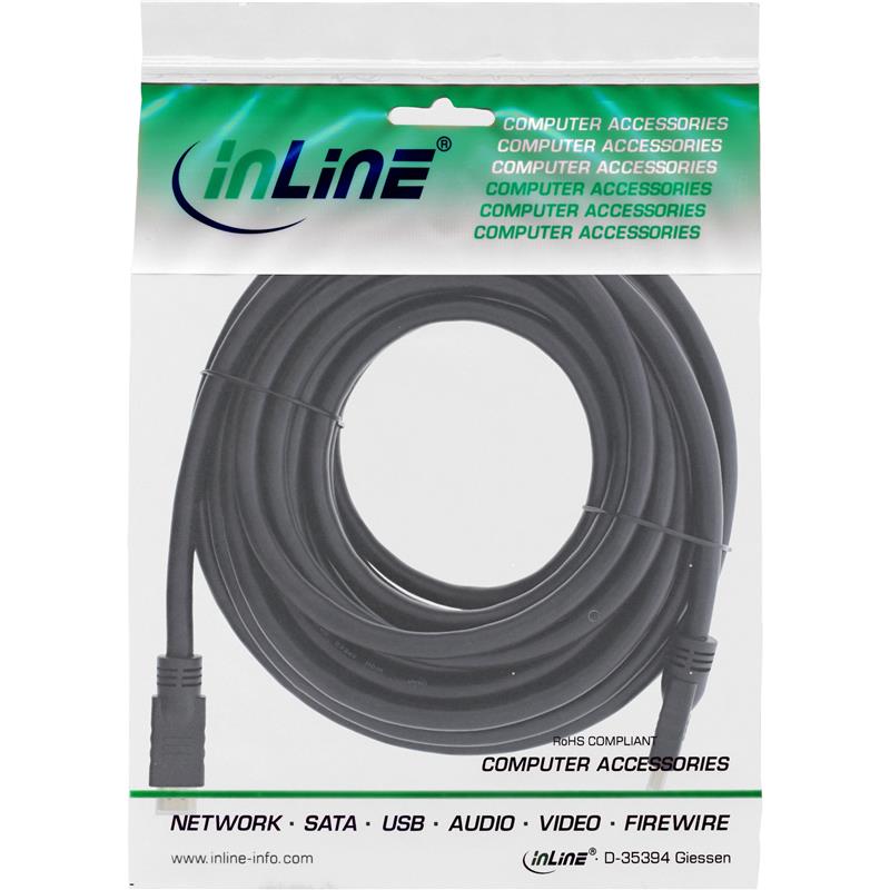 InLine HiD High Speed HDMI Cable with Ethernet 4K2K M M black golden contacts 7 5m