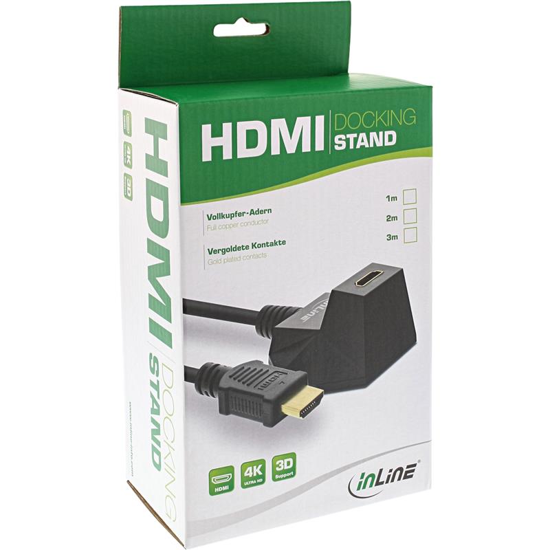 InLine HDMI Station High Speed HDMI Cable with Ethernet M F black golden contacts 3m