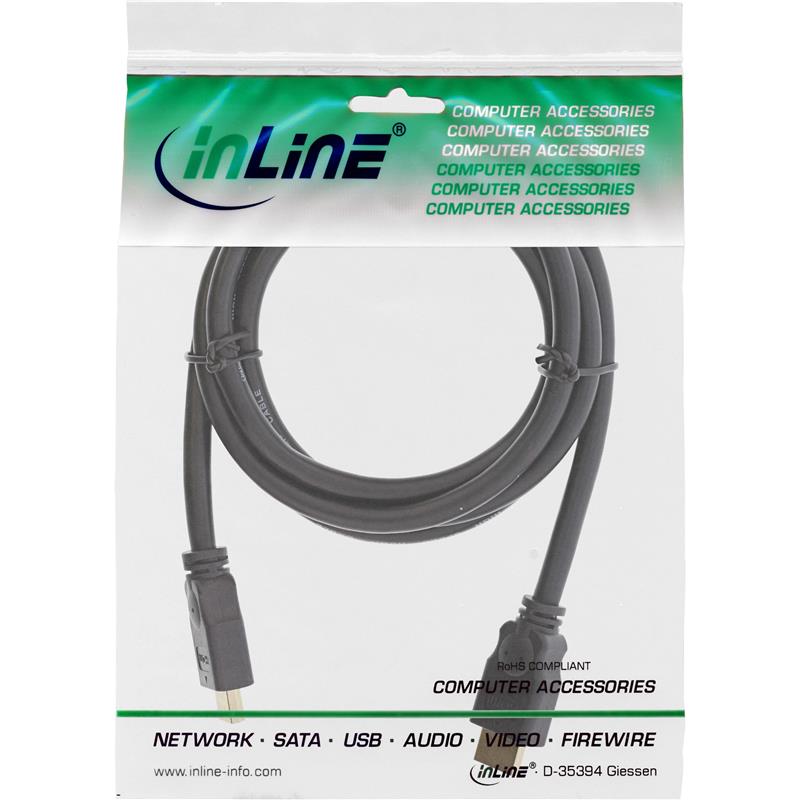 InLine HDMI kabel 19-pins M M zwart vergulde contacten 1 5m