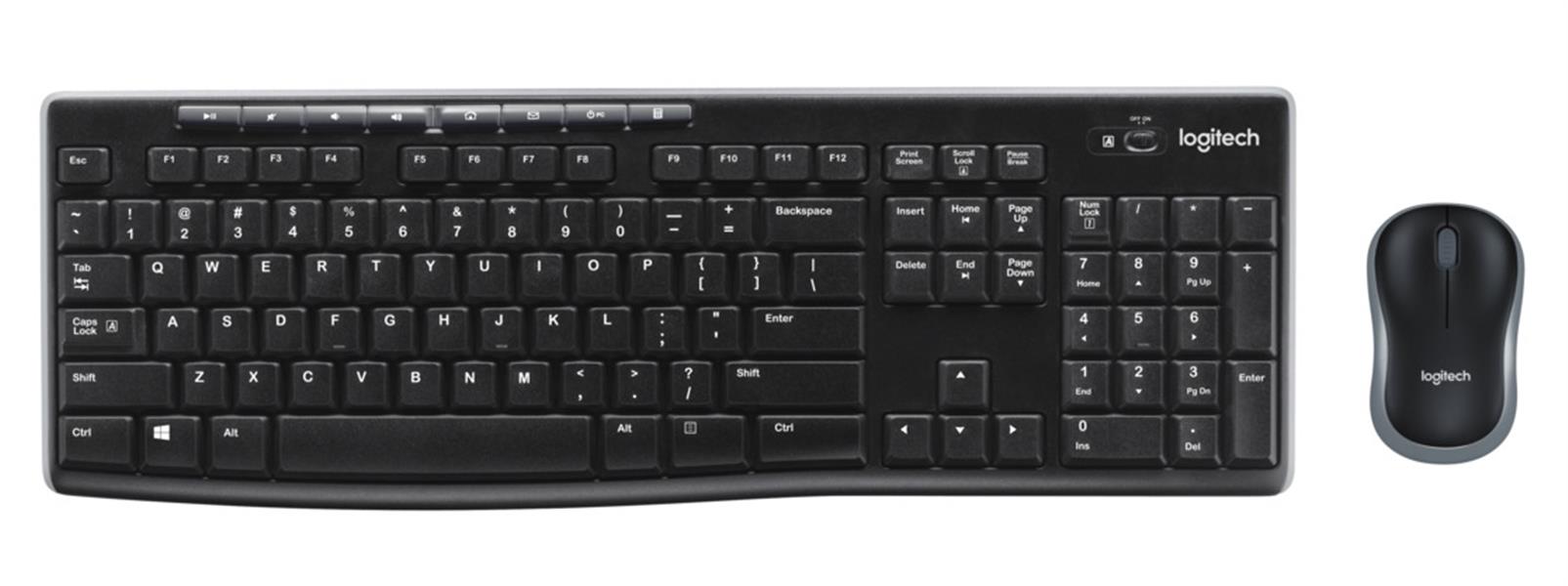 Logitech Wireless Combo MK270 toetsenbord USB AZERTY Frans Inclusief muis Zwart