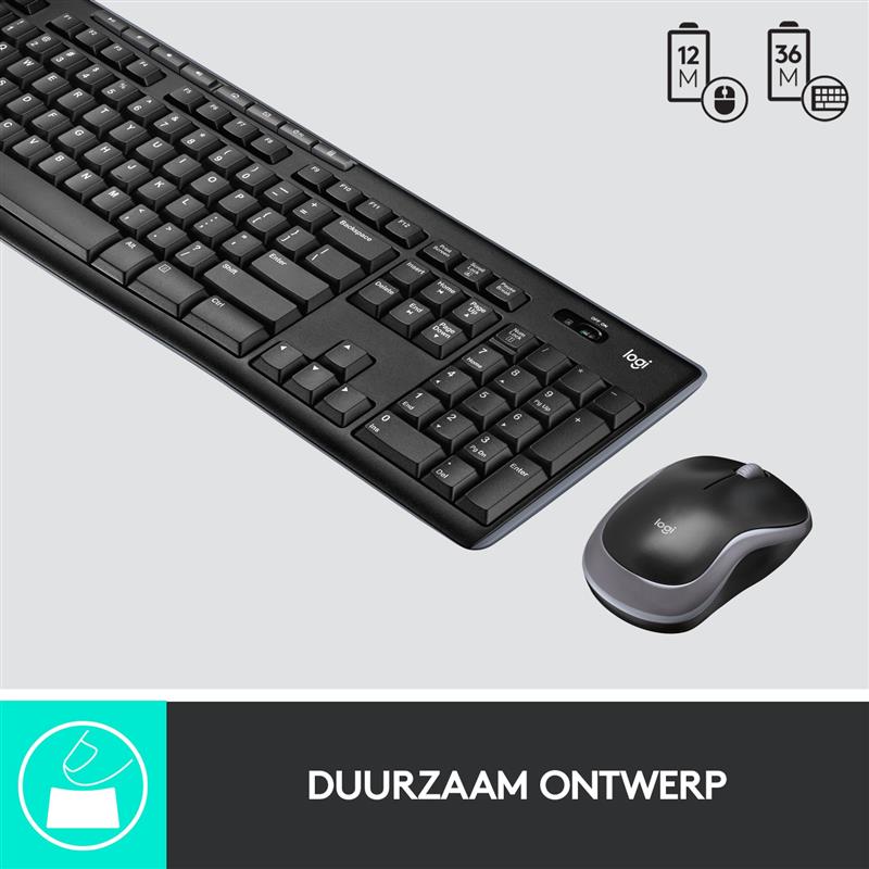 Logitech Wireless Combo MK270 toetsenbord Inclusief muis USB QWERTY Spaans Zwart