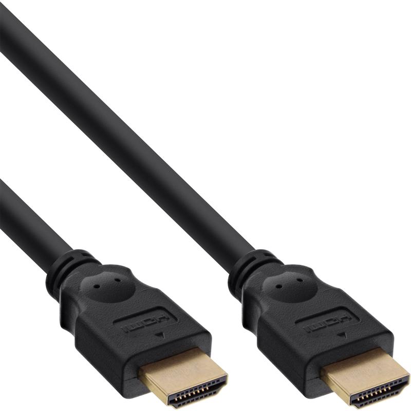InLine HDMI kabel 19-pins M M zwart vergulde contacten 0 5m