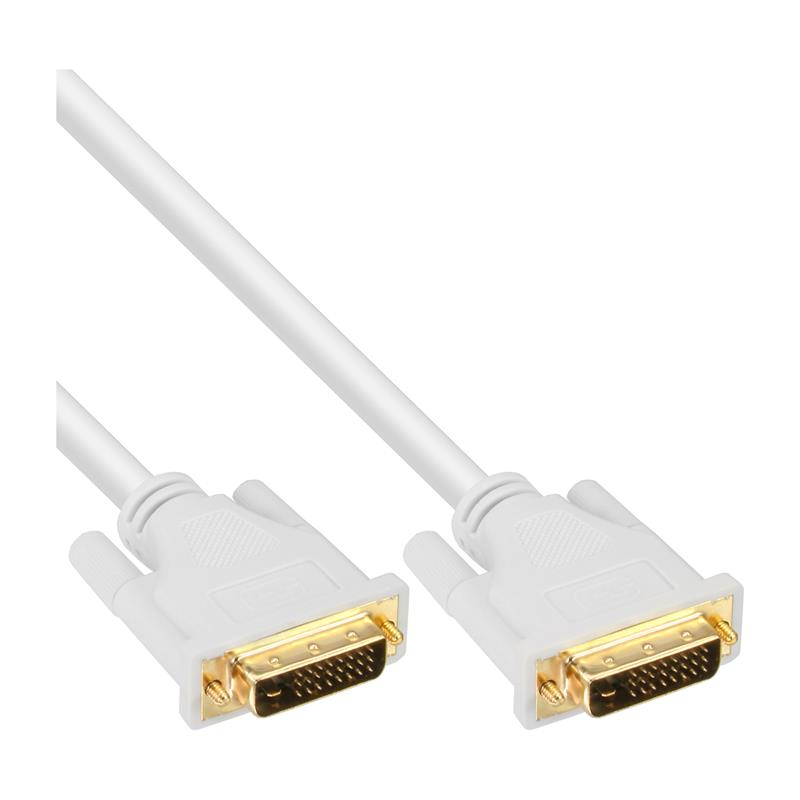 InLine DVI-D kabel 24 1 M M Dual Link wit goud 2m