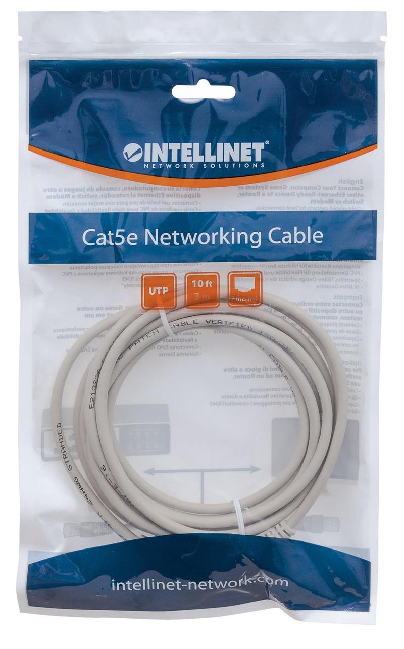 Network Cable Cat5e U UTP RJ45-Male RJ45-Male 3 0 m Gray