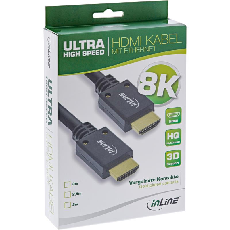 InLine Ultra High Speed HDMI Cable M M 8K4K gold plated 3m