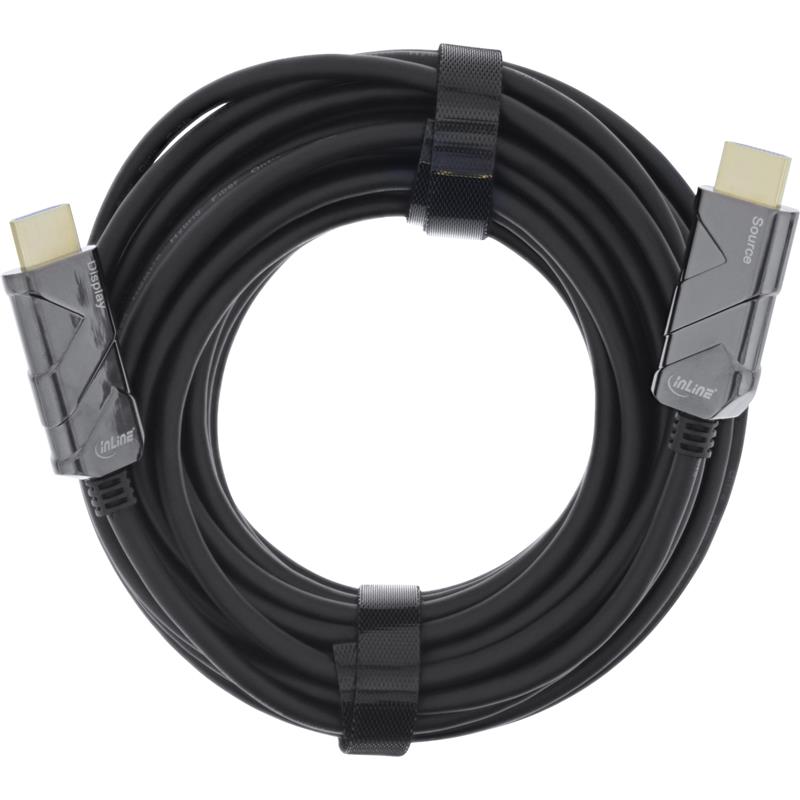 InLine HDMI AOC cable Ultra High Speed HDMI cable 8K4K black 70m