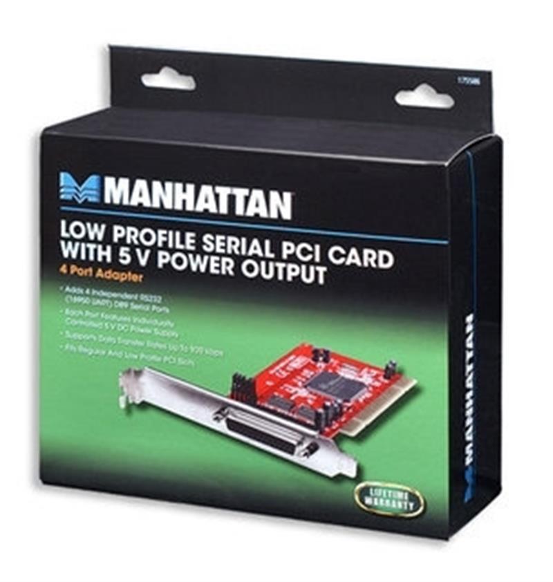 Manhattan Serial PCI Card with 5 V Power Output interfacekaart/-adapter