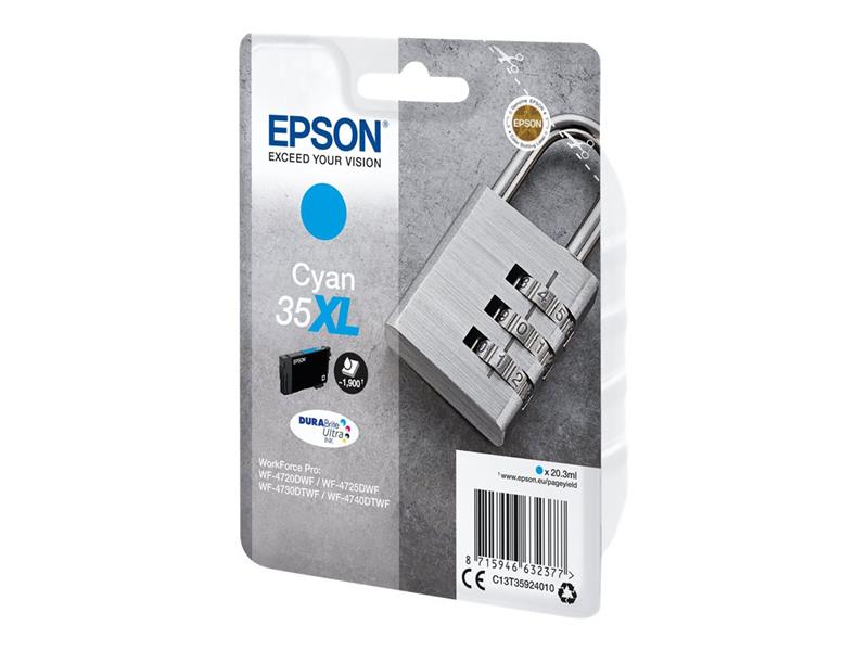 Epson Padlock Singlepack Cyan 35XL DURABrite Ultra Ink