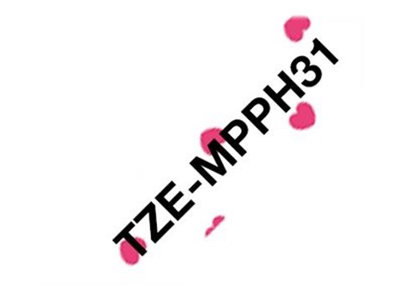 Brother TZE-MPPH31 labelprinter-tape Zwart op roze