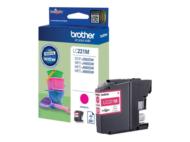 Brother LC-221M inktcartridge Origineel Magenta 1 stuk(s)