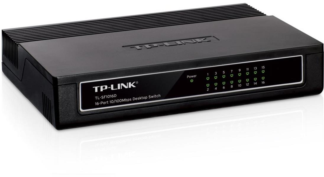 TP-LINK 16-Port 10/100Mbps Desktop Switch Unmanaged Fast Ethernet (10/100) Wit