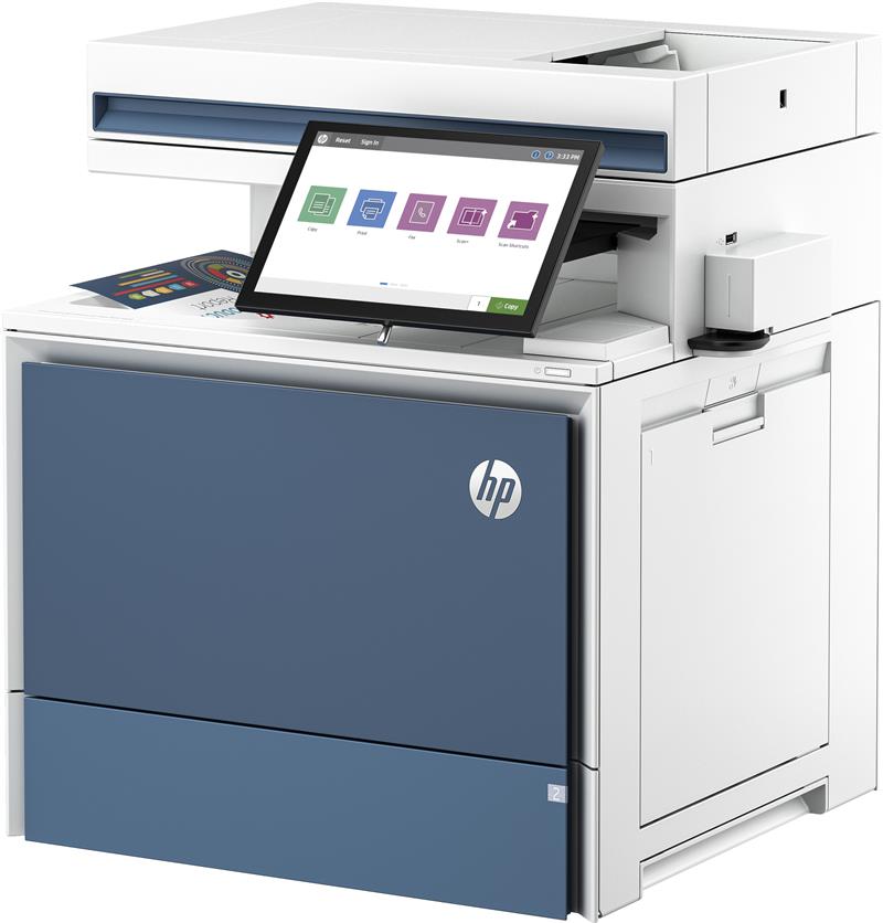 HP Color LaserJet Enterprise Flow MFP 5800zf-printer, Printen, kopiëren, scannen, faxen, Automatische documentinvoer; optionele high-capacity laden; T