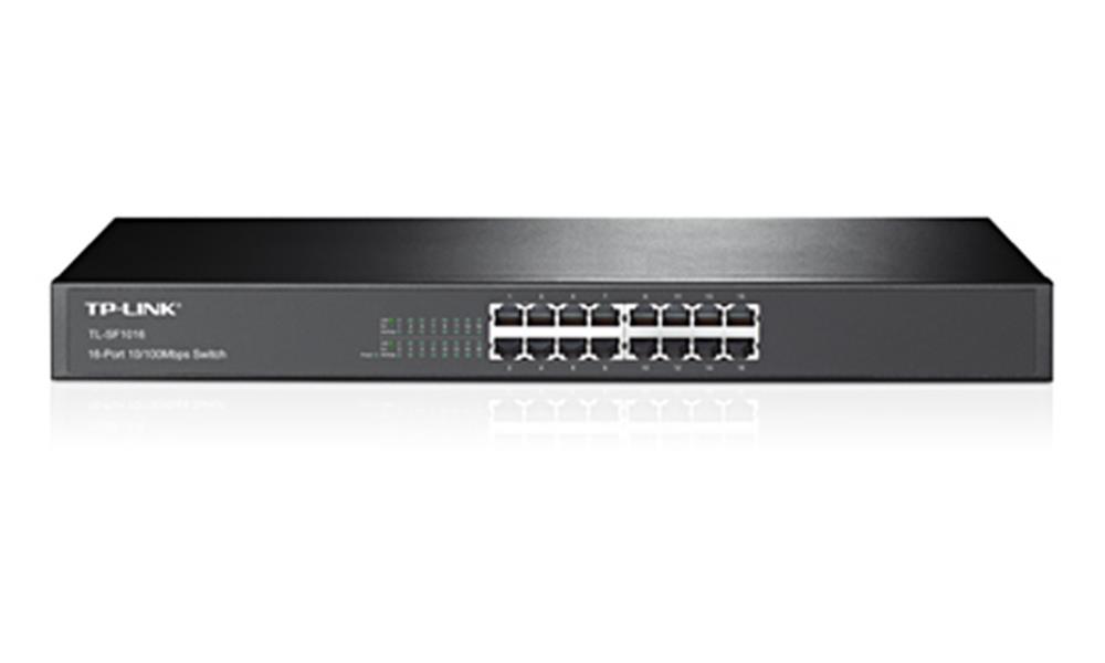 TP-LINK TL-SF1016 Unmanaged Fast Ethernet (10/100) Zwart 1U