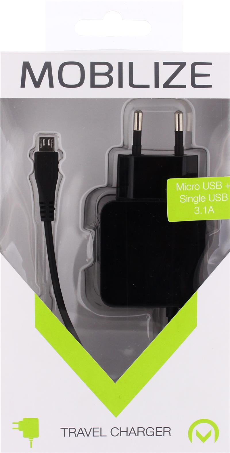 Mobilize Wall Charger USB Micro USB 15W 1m Black