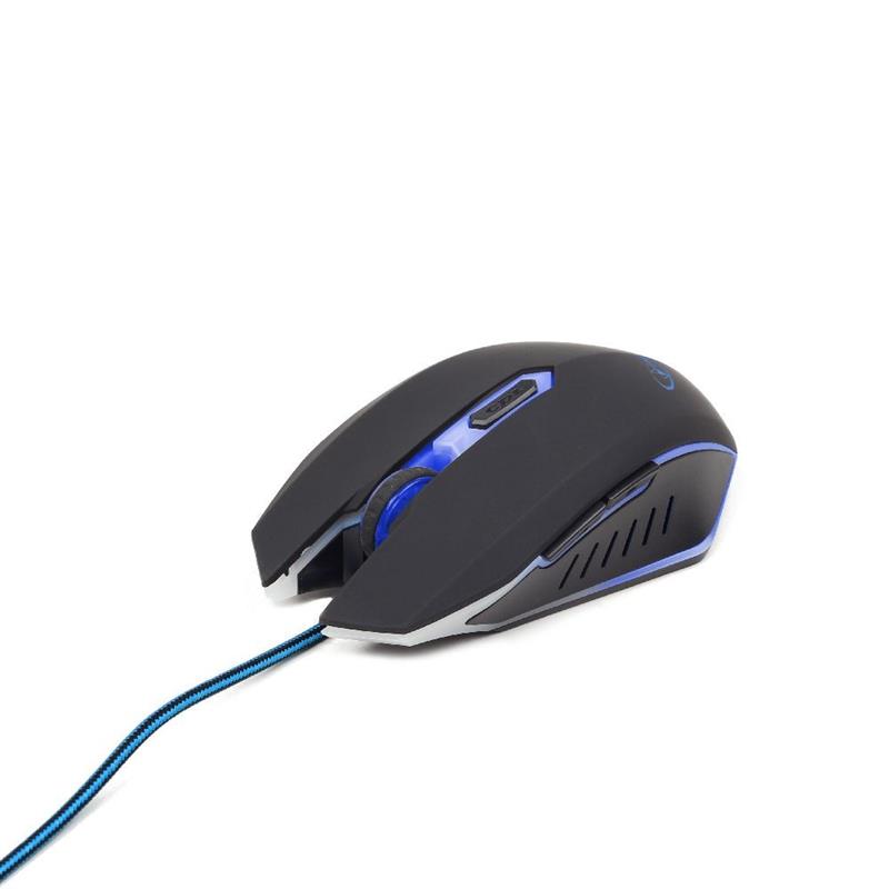 Gembird Gaming muis USB zwart blauw 2400dpi illuminated