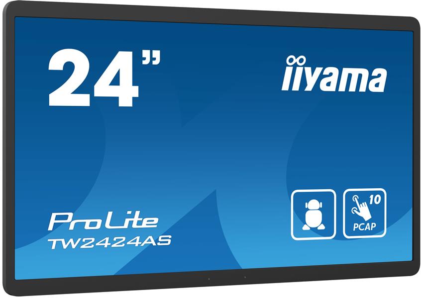 iiyama TW2424AS-B1 beeldkrant Digitale signage flatscreen 60,5 cm (23.8"") Wifi 250 cd/m² 4K Ultra HD Zwart Touchscreen Type processor Android 24/7