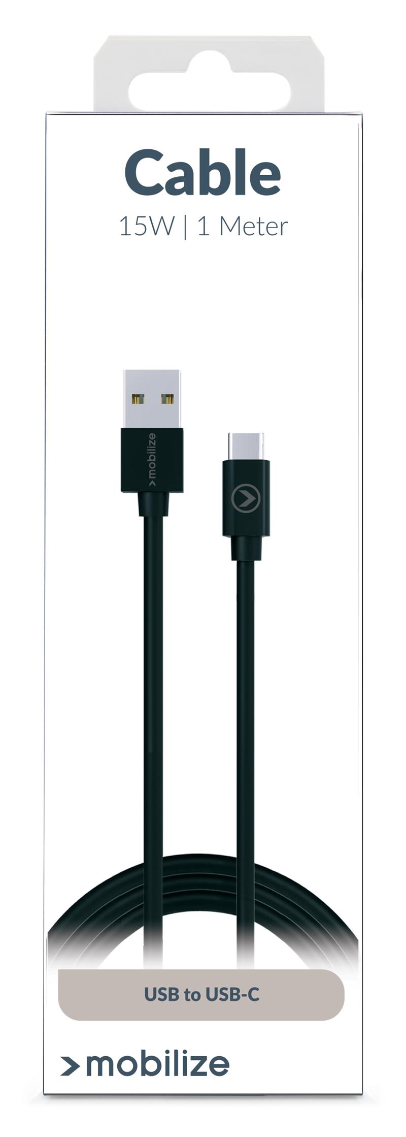 Mobilize Charge Sync Cable USB-C 1m 15W Black