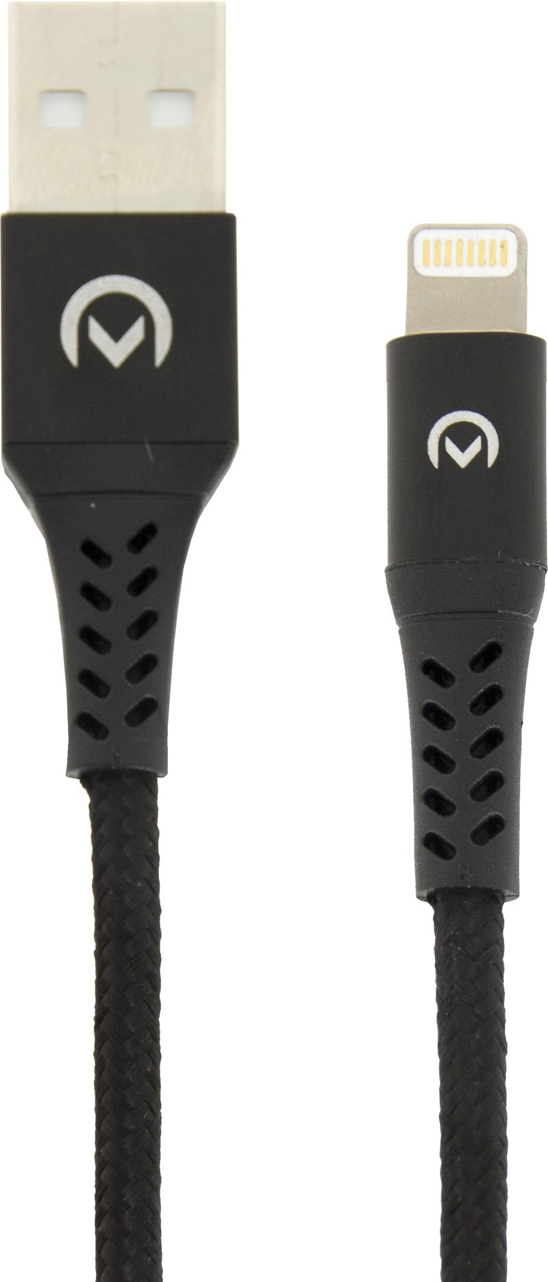Mobilize Strong Nylon Cable USB to Apple MFi Lightning 2m 12W Black