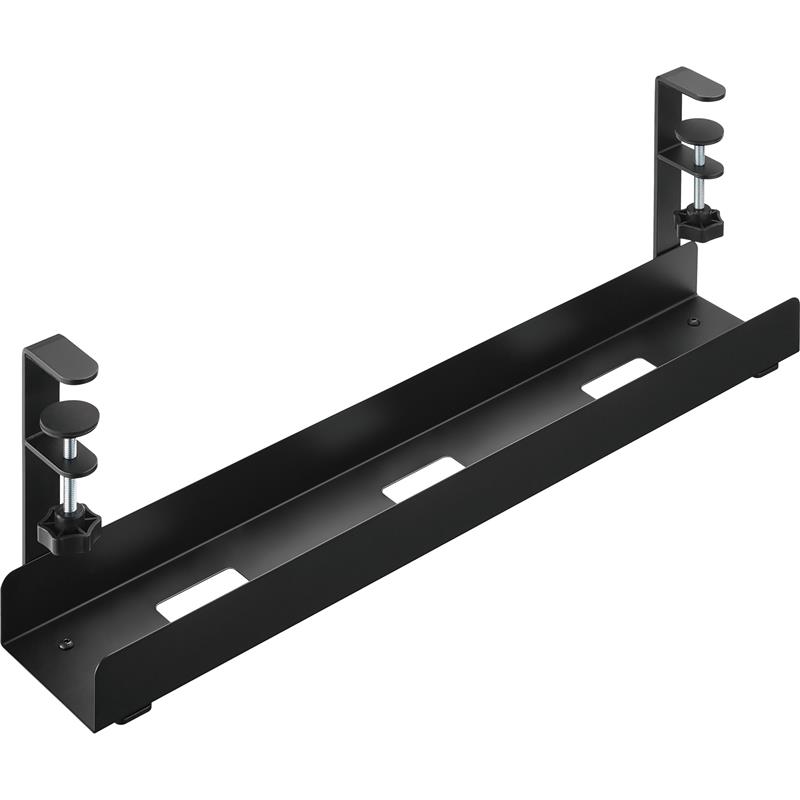 InLine Cable guide rail for under-table mounting with screw clamps black