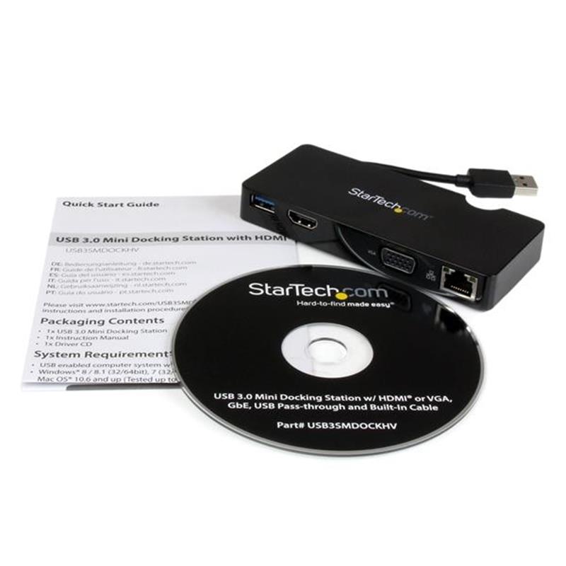 StarTech.com Reis docking station voor laptops HDMI of VGA USB 3.0