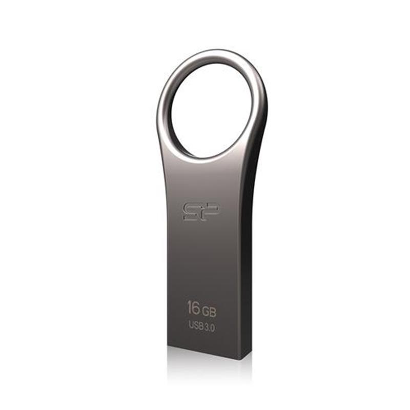 Silicon Power 16GB Jewel J80 USB 3.0 sleutelring flashdrive Titanium