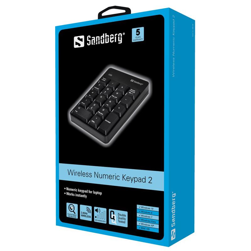 Sandberg Wireless Numeric Keypad 2 numeriek toetsenbord