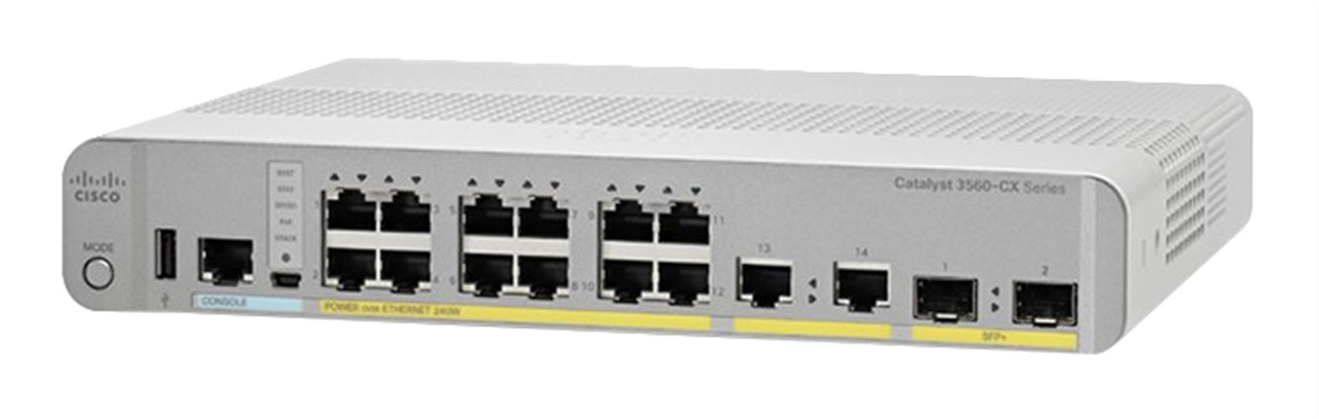 Cisco Catalyst WS-C3560CX-12TC-S netwerk-switch Managed L2/L3 Gigabit Ethernet (10/100/1000) Grijs, Wit