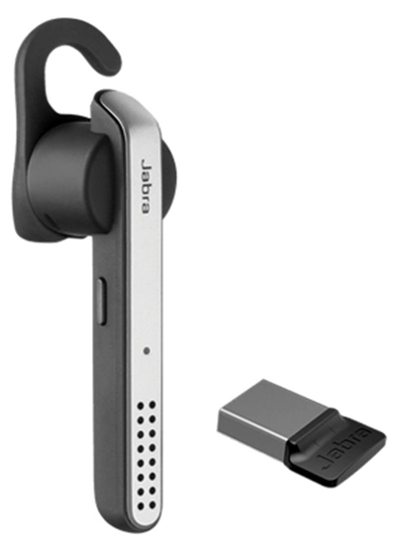Jabra Stealth UC MS Headset Draadloos oorhaak, In-ear Oproepen/muziek Micro-USB Bluetooth Zwart