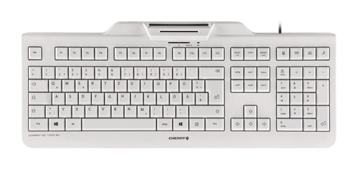 CHERRY KC 1000 SC toetsenbord USB AZERTY Belgisch Wit