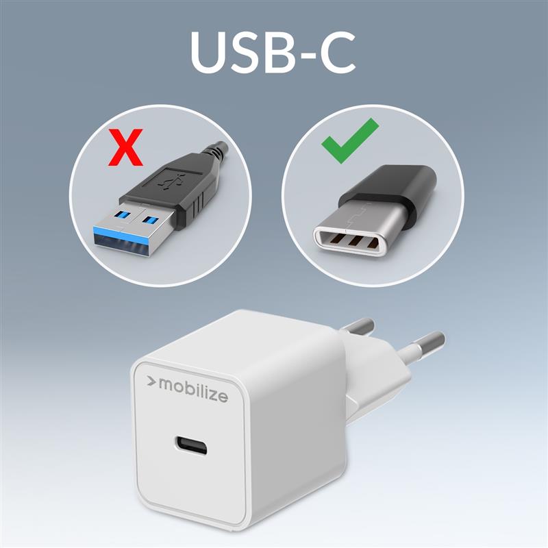 Mobilize Wall Charger USB-C 20W with PD PPS White