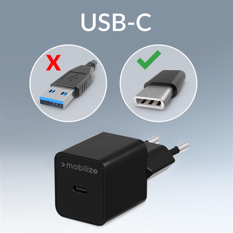 Mobilize Wall Charger USB-C 20W with PD PPS Black
