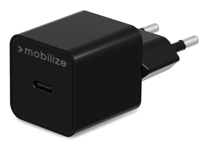 Mobilize Wall Charger USB-C 20W with PD MFi Lightning Nylon Cable 1 2m Black