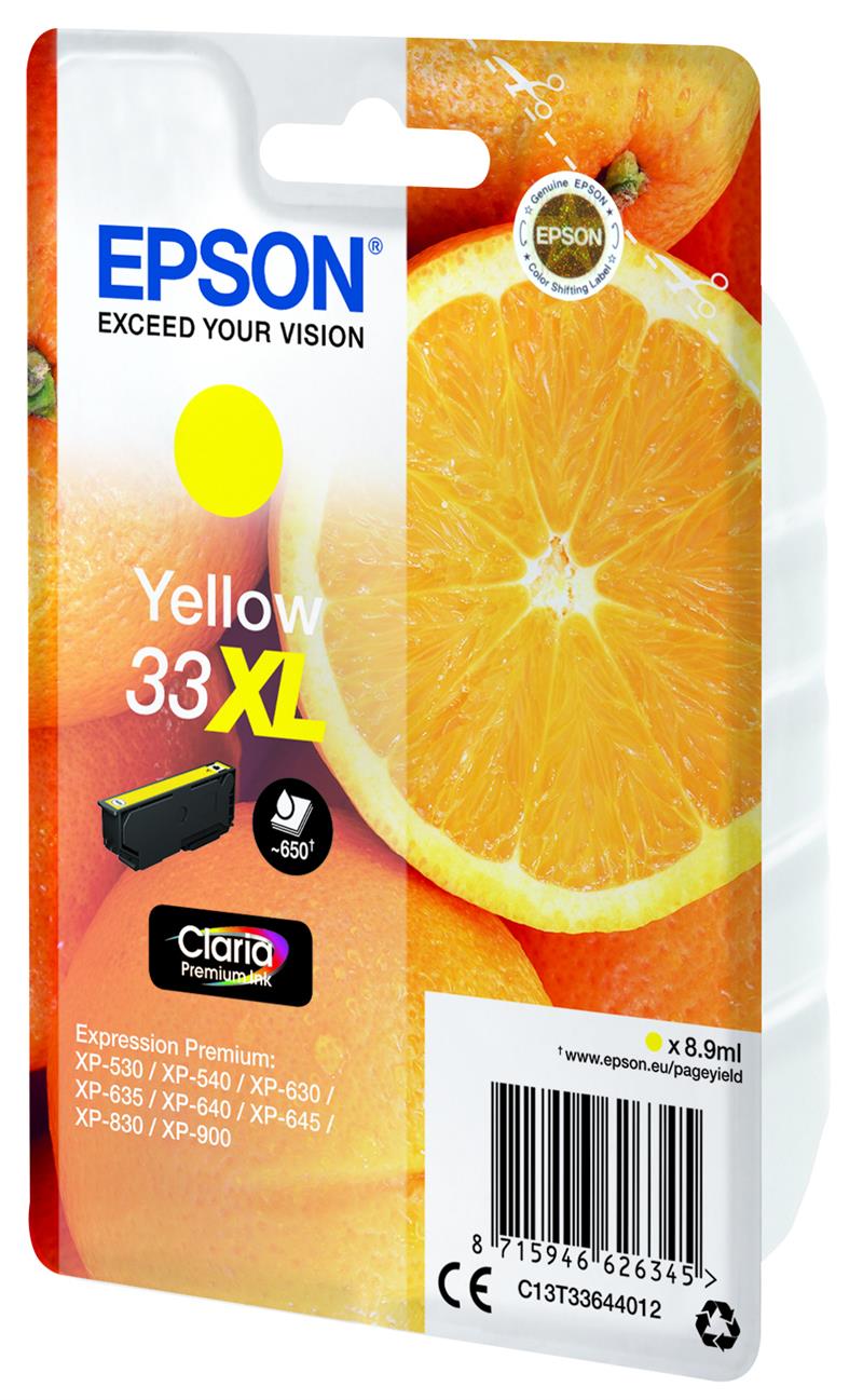 Epson Oranges Singlepack Yellow 33XL Claria Premium Ink