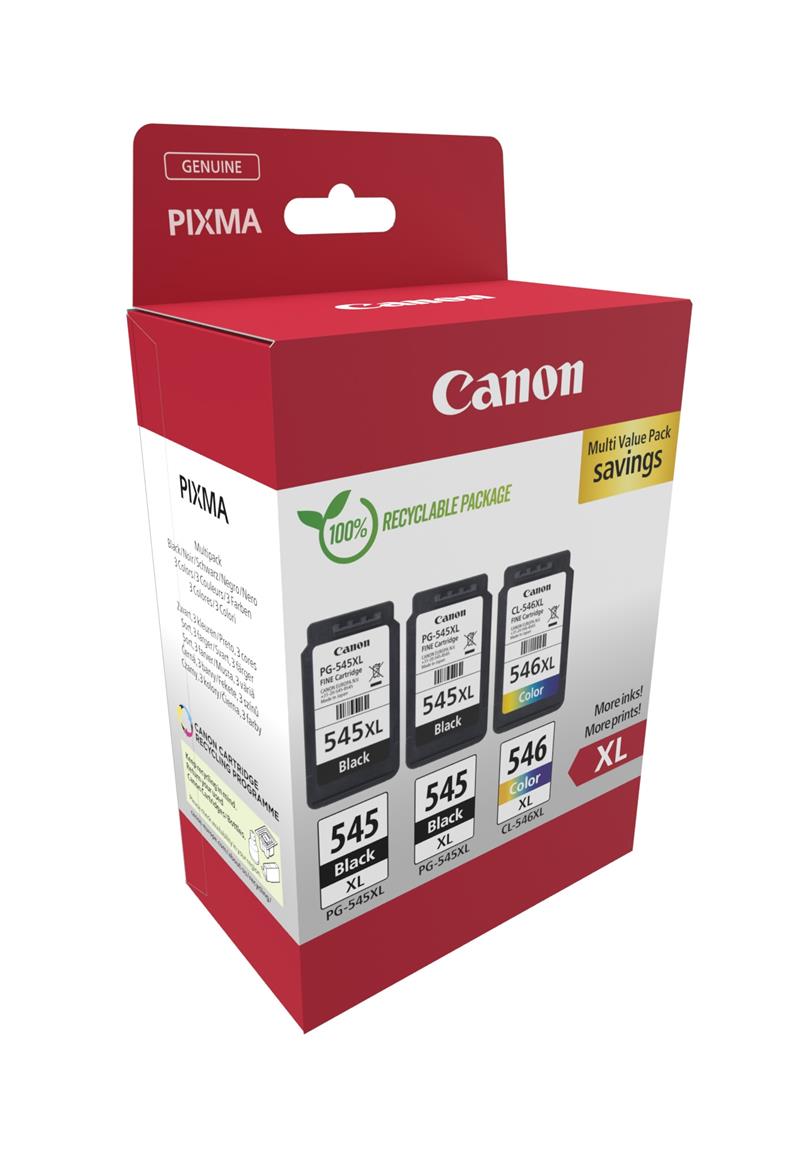 Canon 8286B013 inktcartridge 3 stuk(s) Origineel Hoog (XL) rendement Zwart, Cyaan, Magenta, Geel