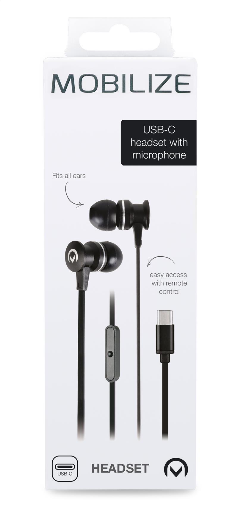 Mobilize In-ear Stereo Headset with Remote USB-C Black