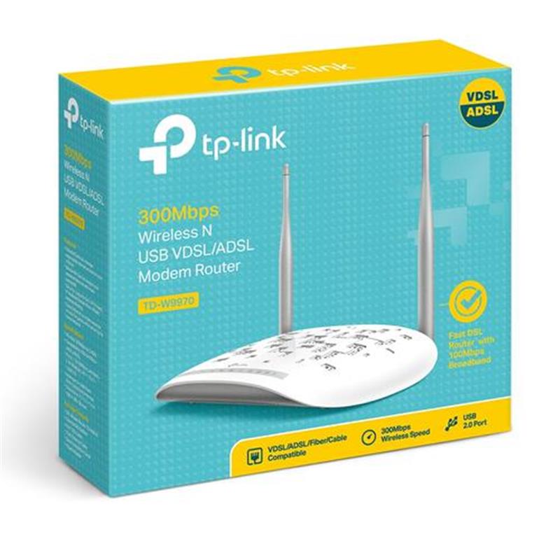 TP-LINK TD-W9970 draadloze router Single-band (2.4 GHz) Fast Ethernet Wit