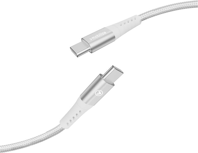 Mobilize Strong Nylon Cable USB-C to USB-C 1m 100W White