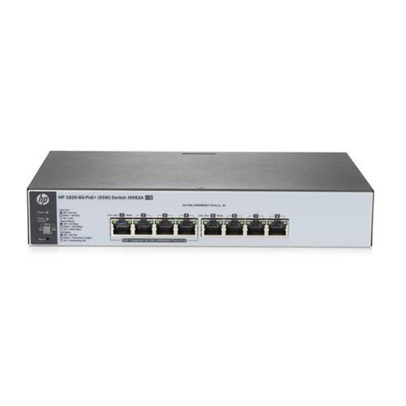 Hewlett Packard Enterprise OfficeConnect 1820 8G PoE 65W Managed L2 Gigabit Ethernet 10 100 1000 Grijs 1U Power over Ethernet PoE 