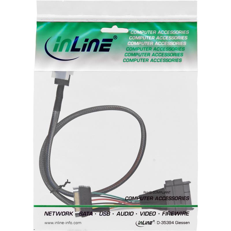 InLine U 2 connection cable SSD with U 2 SFF-8639 to SFF-8643 power 0 5m