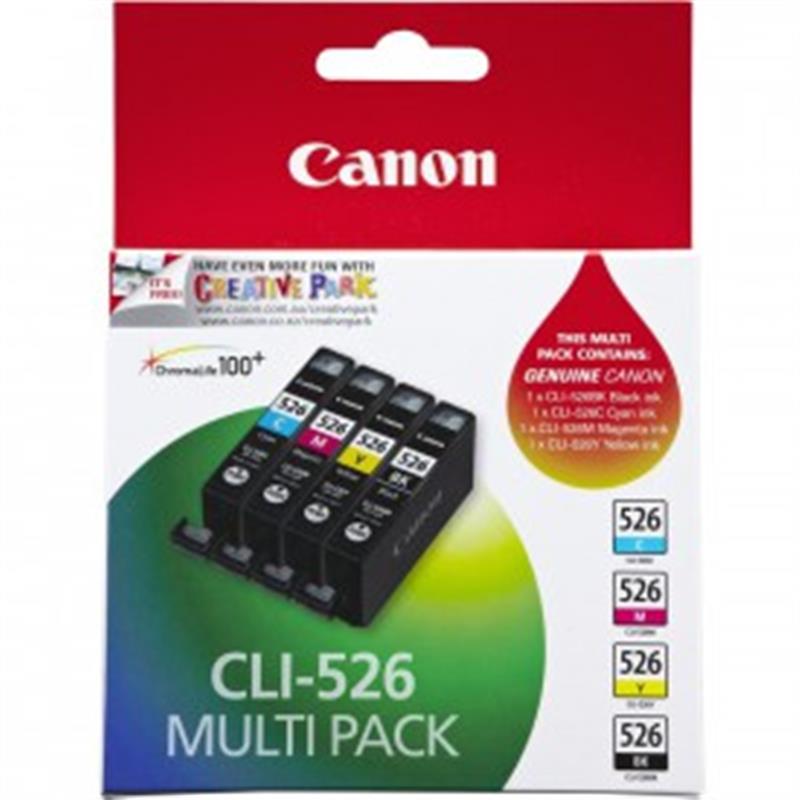 Canon CLI-526 C/M/Y/BK Origineel Zwart, Cyaan, Geel, Magenta Multipack 4 stuk(s)