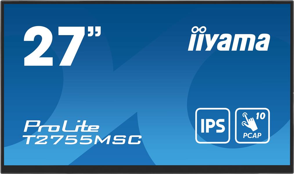 iiyama ProLite T2755MSC-B1 computer monitor 68,6 cm (27"") 1920 x 1080 Pixels Full HD LED Touchscreen Tafelblad Zwart
