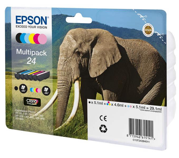 Epson Elephant Multipack 6-colours 24 Claria Photo HD Ink