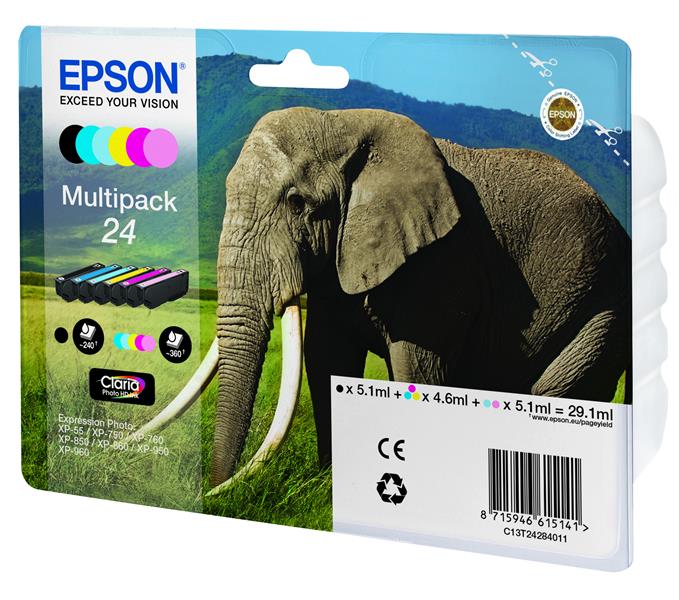 Epson Elephant Multipack 6-colours 24 Claria Photo HD Ink